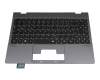 Weibu W1140T Original Tastatur inkl. Topcase DE (deutsch) schwarz/grau mit Backlight